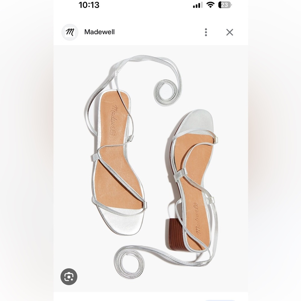 Madewell Lace Up Metallic Sandals Sz 8.5